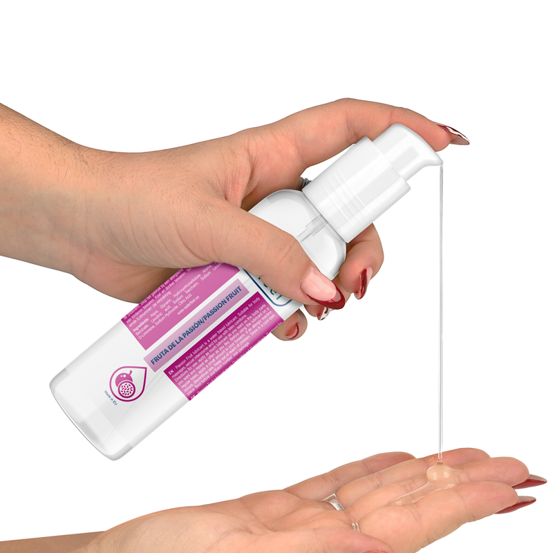 Waterfeel Lubrificante à Base de Água Sabor Maracujão 175ml, embalagem e textura.