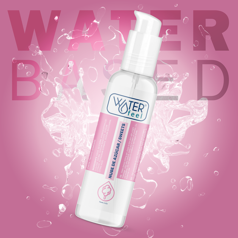 Waterfeel Lubrificante Sabor Nuvem de Açúcar 175 ML para prazer íntimo prolongado e adocicado.