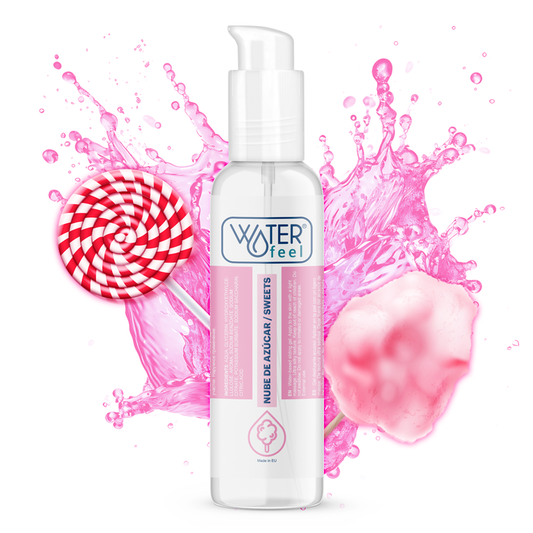 Waterfeel Lubrificante Sabor Nuvem de Açúcar 175 ML para prazer íntimo prolongado e adocicado.