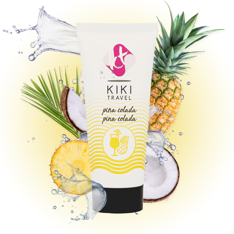 KIKÍ TRAVEL Lubrificante Pina Colada 50 ML, à base de água, com sabor tropical.