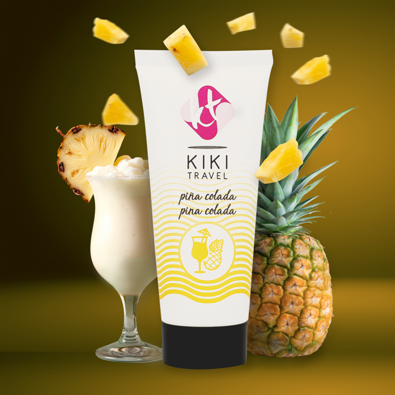 KIKÍ TRAVEL Lubrificante Pina Colada 50 ML, à base de água, com sabor tropical.