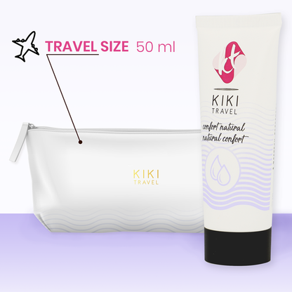 Embalagem do Lubrificante Natural KIKÍ TRAVEL 50 ML com design elegante.