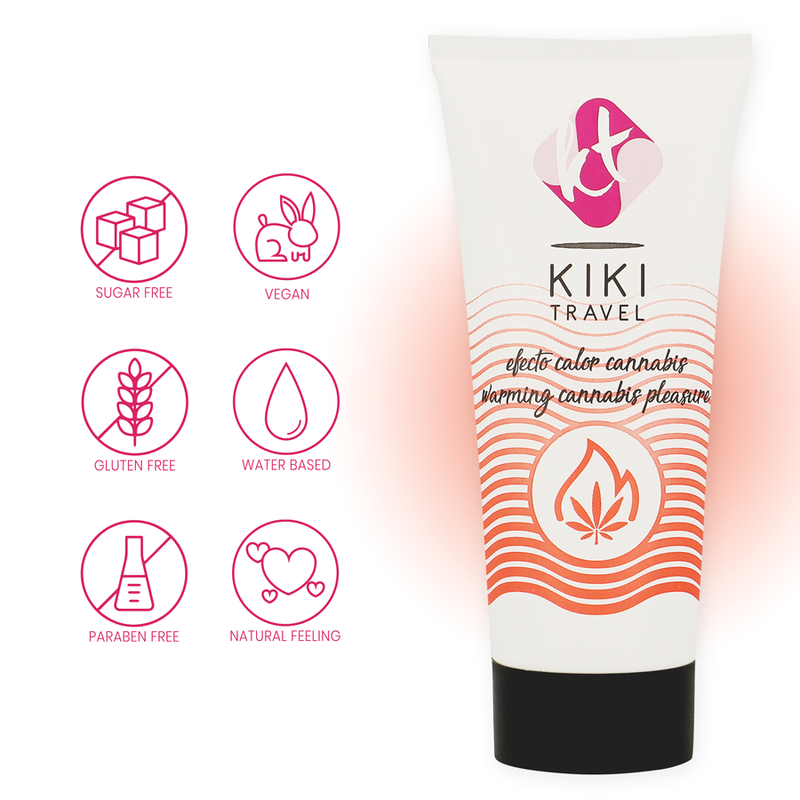 Embalagem do Lubrificante KIKÍ TRAVEL Cannabis Efeito Quente 50 ML