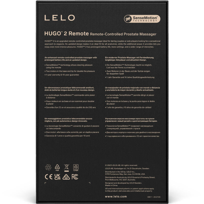 Hugo 2 Massageador de Próstata Vibratório com Controlo Remoto