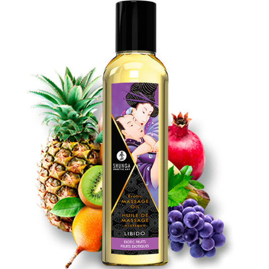 Kit Coleção Fruity Kisses SHUNGA com óleo de massagem, óleo de aquecimento e lubrificante.