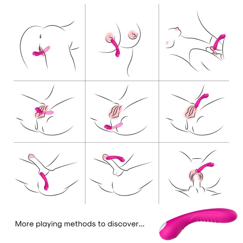 Close-up of the ARMONY Vibrador Legend Silicone Fúcsia, highlighting its curved design and smooth texture.