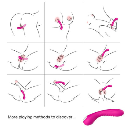 Close-up of the ARMONY Vibrador Legend Silicone Fúcsia, highlighting its curved design and smooth texture.