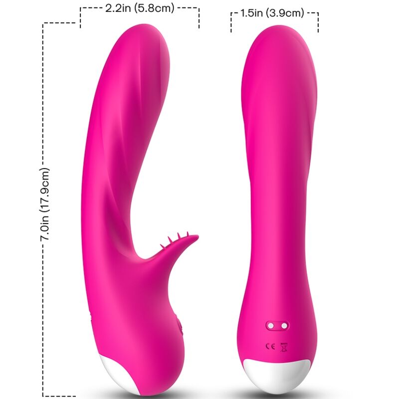 Close-up do vibrador ARMONY Romance Fúcsia, mostrando o design ergonómico e suave do silicone.