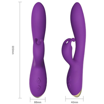 Vibrador Coelho ARMONY Bonnie Roxo, silicone macio com estimulador clitoriano e design ergonómico.