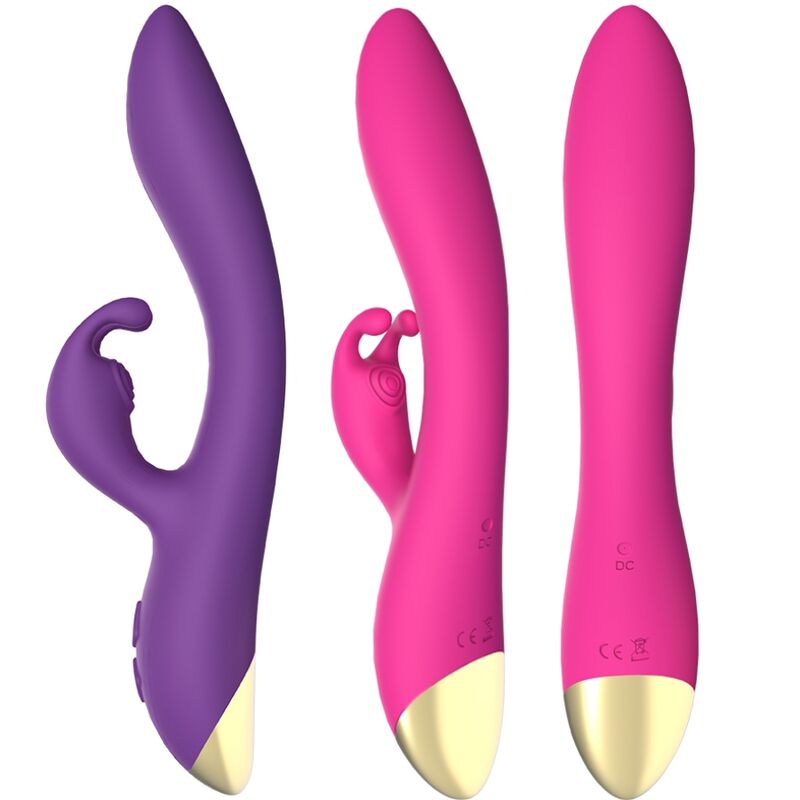 Vibrador Coelho ARMONY Bonnie Roxo, silicone macio com estimulador clitoriano e design ergonómico.