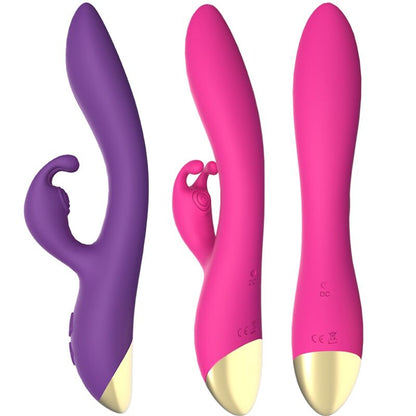 Vibrador Coelho ARMONY Bonnie Roxo, silicone macio com estimulador clitoriano e design ergonómico.