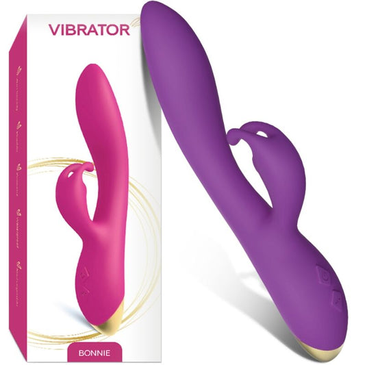 Vibrador Coelho ARMONY Bonnie Roxo, silicone macio com estimulador clitoriano e design ergonómico.