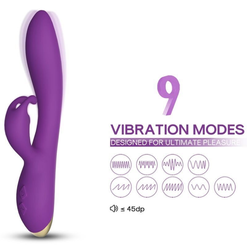 Vibrador Coelho ARMONY Bonnie Roxo, silicone macio com estimulador clitoriano e design ergonómico.