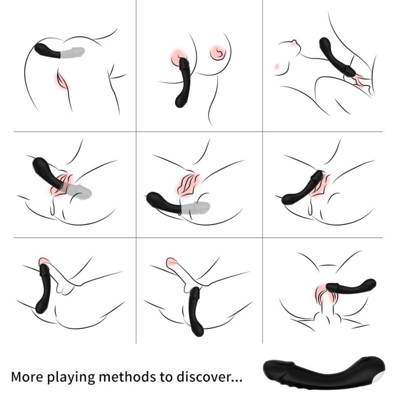 Close-up do vibrador ARMONY Ponto G em silicone preto, destacando o design curvo e material suave.