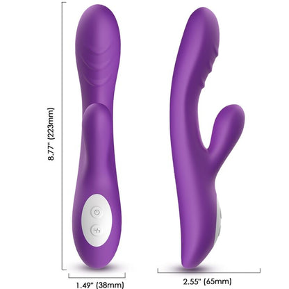 Vibrador ARMONY Spark Roxo com efeito calor e estimulação dupla, feito de silicone médico.
