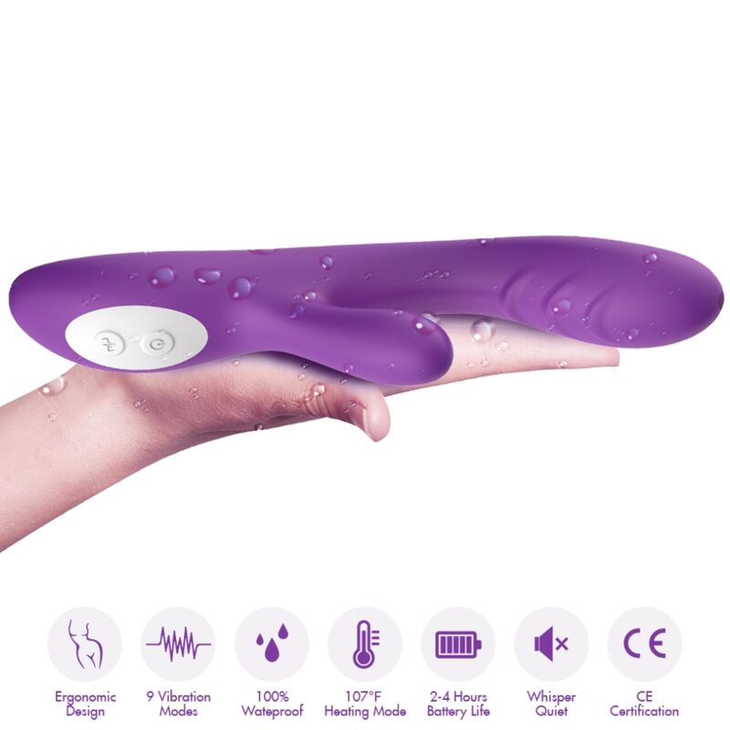 Vibrador ARMONY Spark Roxo com efeito calor e estimulação dupla, feito de silicone médico.