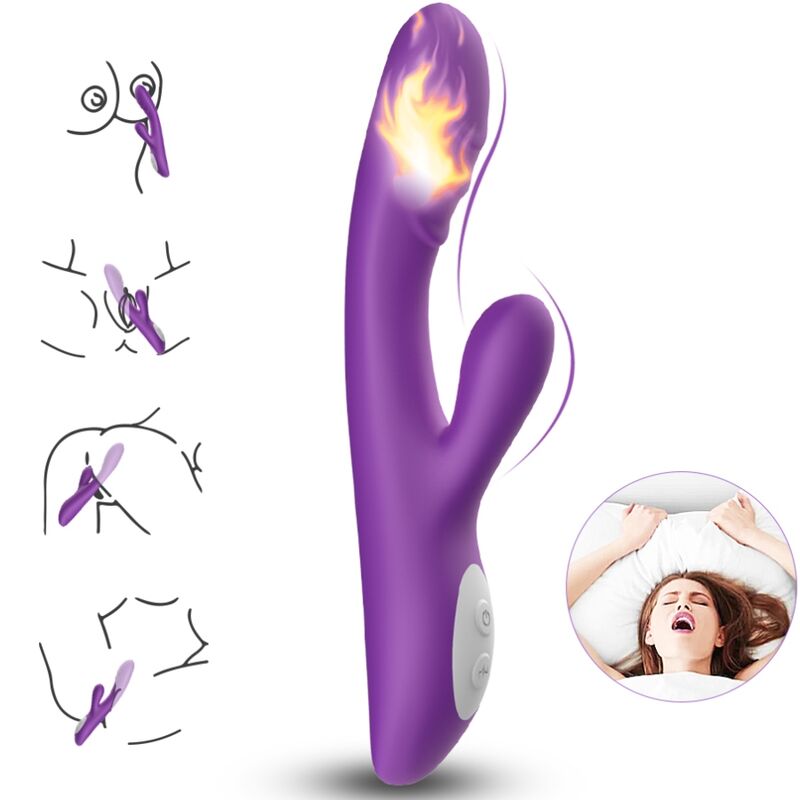 Vibrador ARMONY Spark Roxo com efeito calor e estimulação dupla, feito de silicone médico.