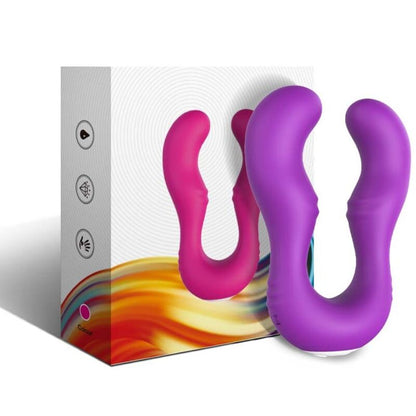 Close-up do vibrador ARMONY Seraph Duplo Controle Remoto Roxo, destacando seu design ergonômico e silicone premium.