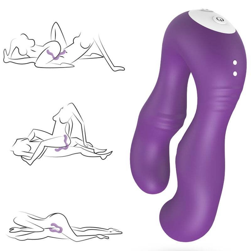Close-up do vibrador ARMONY Seraph Duplo Controle Remoto Roxo, destacando seu design ergonômico e silicone premium.