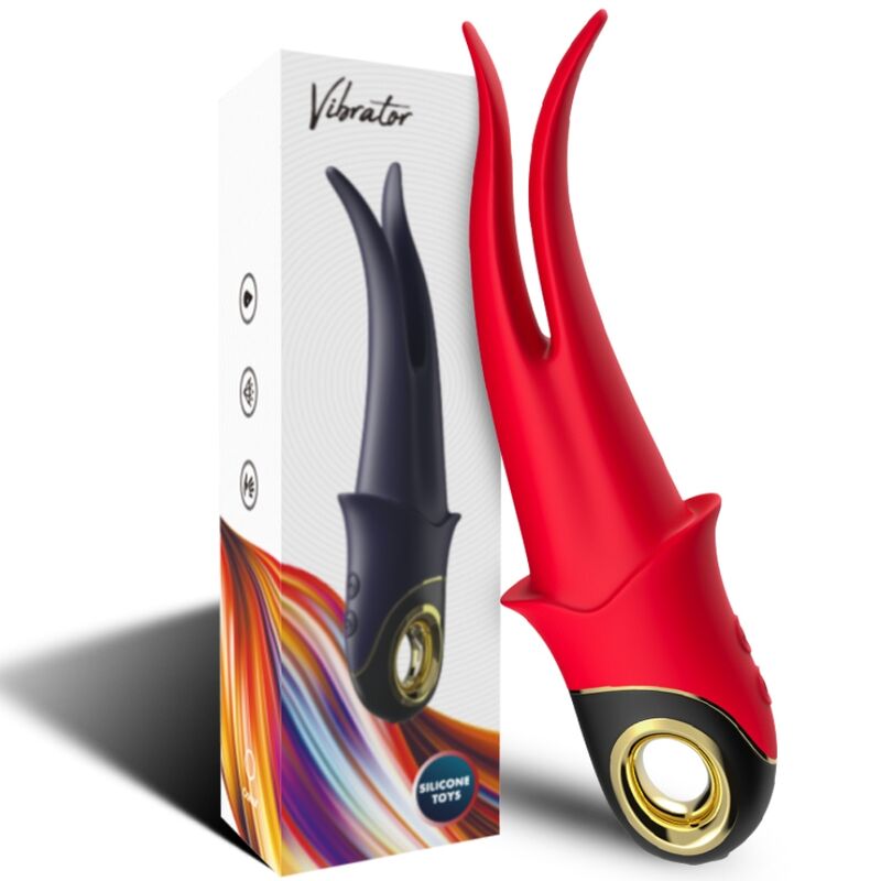 Vibrador ARMONY Shadow Dupla Cabeça Vermelho, silicone macio e design ergonómico