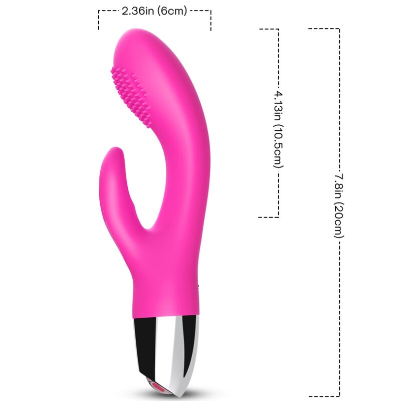 Vibrador Coelho ARMONY Fúcsia com estimulação dupla e design ergonómico.