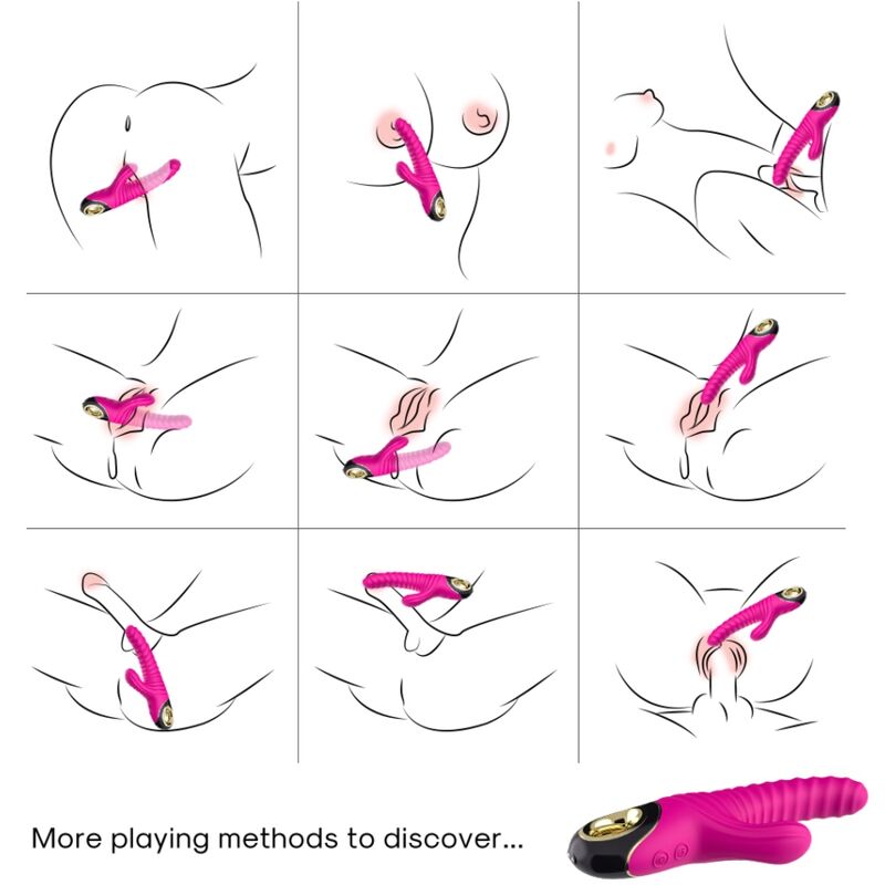 Close-up of the ARMONY Vibrador Silicone Eternity Fúcsia showing its ergonomic design and smooth texture.