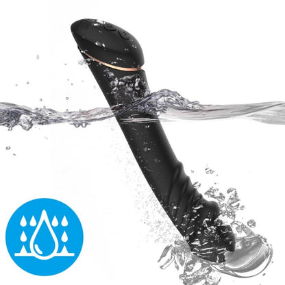 Close-up of the ARMONY Dildo Vibrador Silicone Preto, showing its realistic design and smooth texture.