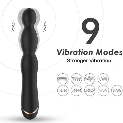 Vibrador ARMONY de silicone com design de bambu, ajustável e preto.