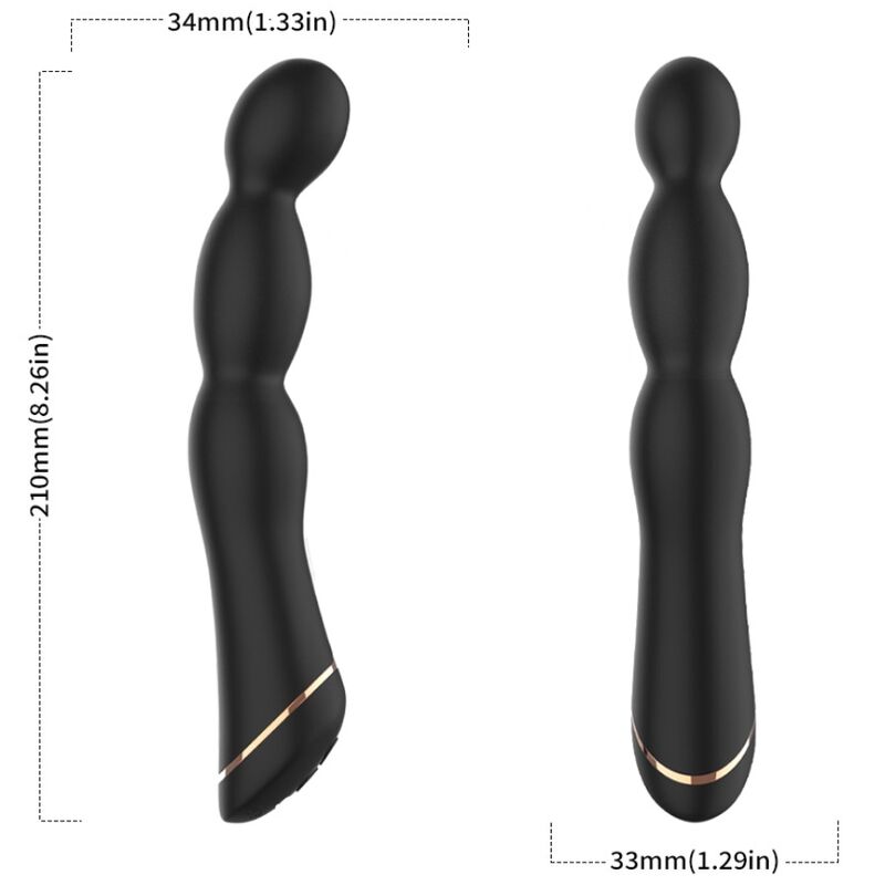 Vibrador ARMONY de silicone com design de bambu, ajustável e preto.