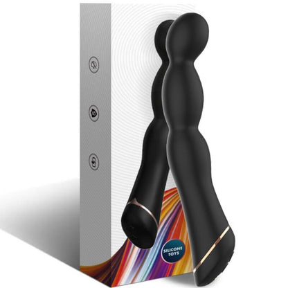 Vibrador ARMONY de silicone com design de bambu, ajustável e preto.