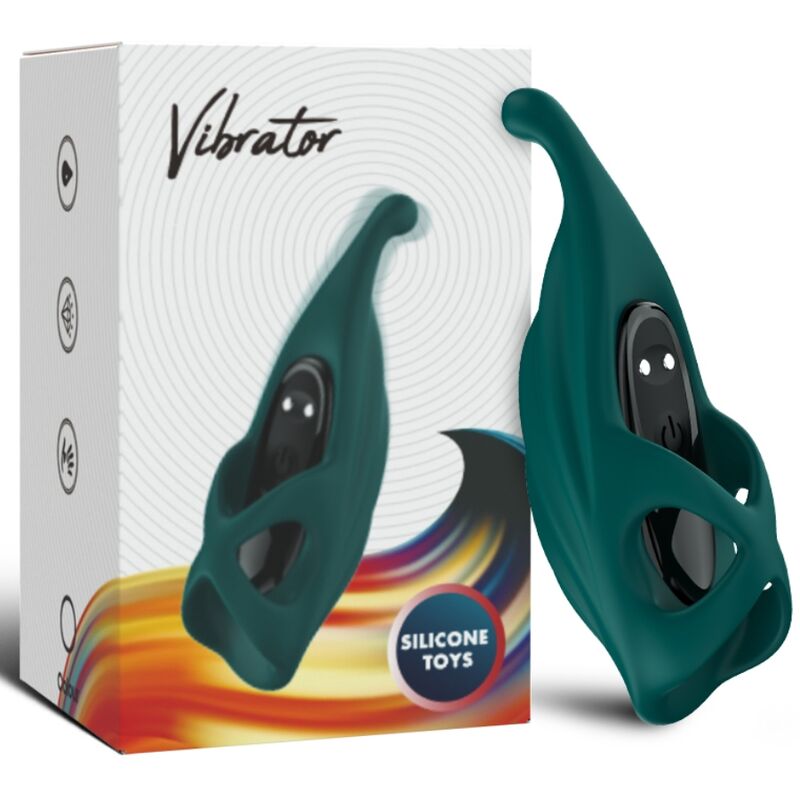 Close-up do ARMONY Estimulador de Dedo e Vibrador Bala Verde, destacando o design ergonómico e a bala removível.