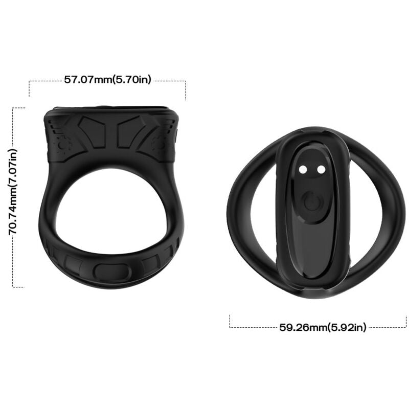 Anel vibratório multiposição ARMONY preto em silicone premium, com 9 modos de vibração
