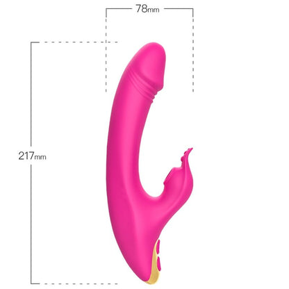 Detalhe do Vibrador ARMONY Love Clitoris & Ponto G Fúcsia, destacando seu design ergonômico e material de silicone.