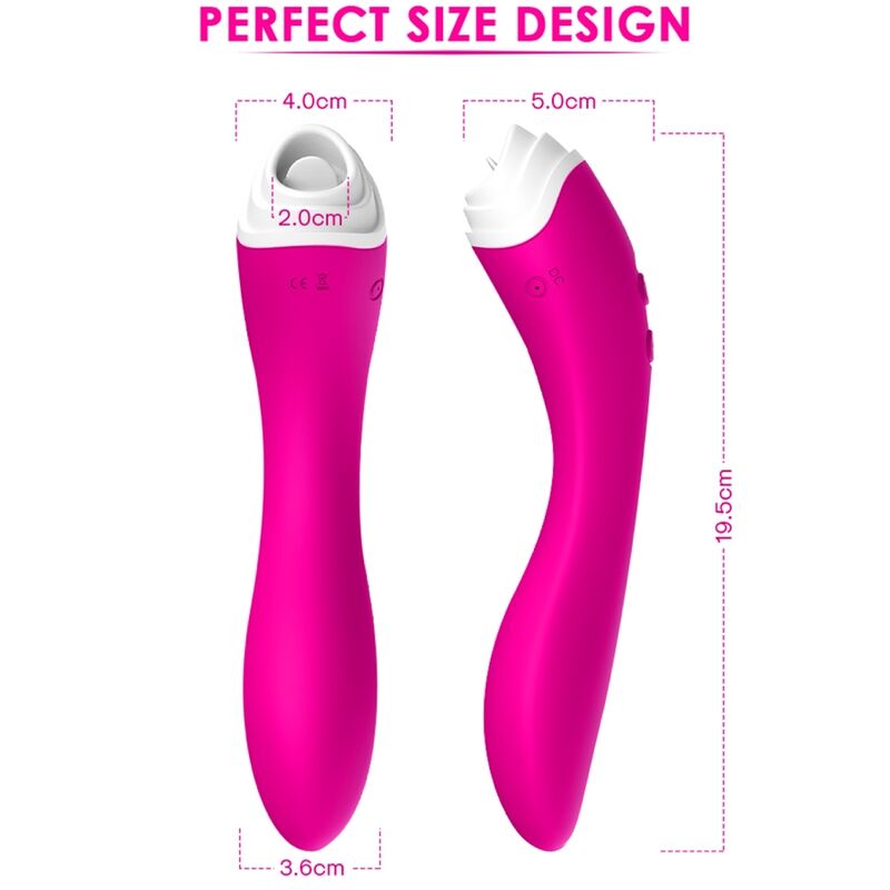 Detalhe do Vibrador Clitoriano ARMONY Fairyland Fúcsia com Sucção e Vibração.