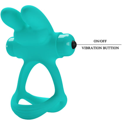 PRETTY LOVE Anel Vibrador Dante Coelho Verde com estimulador clitoriano