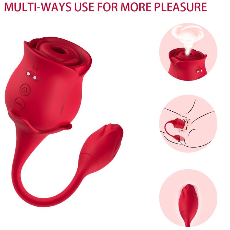 ARMONY Sucker Clitoriano e Vibrador Rosa com design de flor e múltiplas funções