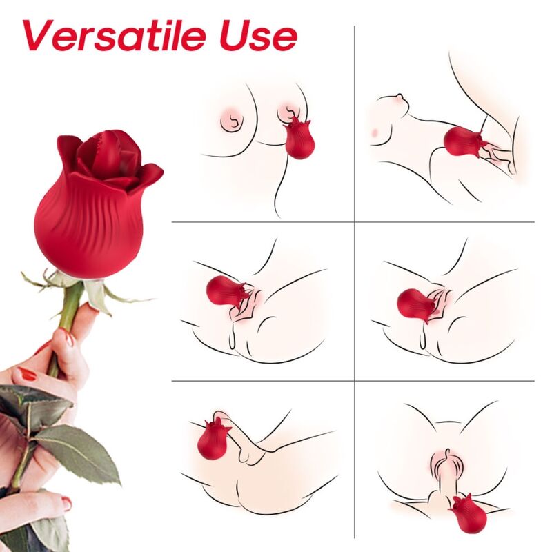 Vibrador e Estimulador Clitoriano ARMONY Rosa Vermelho com design floral e sucção