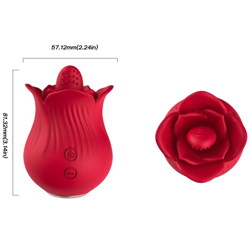 Vibrador e Estimulador Clitoriano ARMONY Rosa Vermelho com design floral e sucção