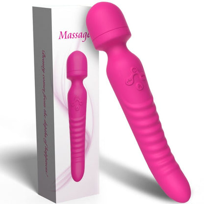 Close-up do Vibrador Massageador de Calor ARMONY Fúcsia, destacando seu design ergonômico e material de silicone.