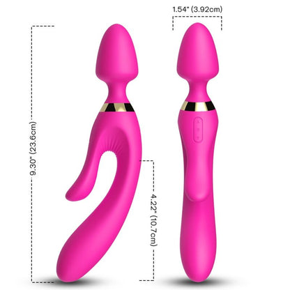Close-up do ARMONY Vibrador Coelho Fúcsia, mostrando o design ergonómico para estimulação G e Clitóris.