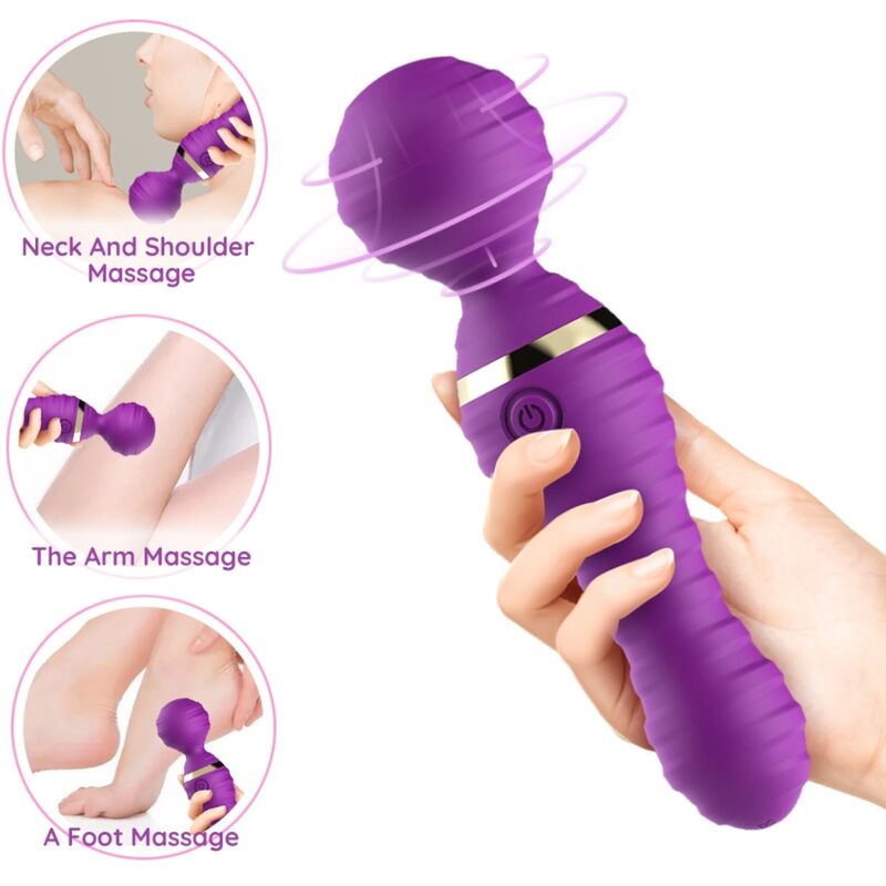 Close-up do vibrador massageador ARMONY Freedo Pequeno Roxo, destacando seu design ergonômico e material de silicone.