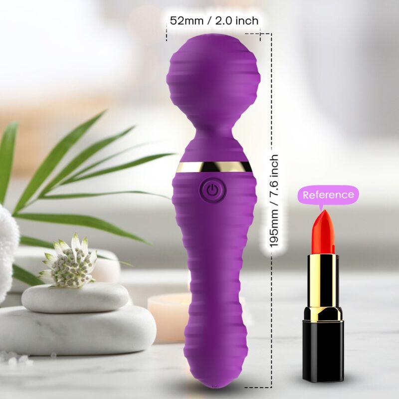 Close-up do vibrador massageador ARMONY Freedo Pequeno Roxo, destacando seu design ergonômico e material de silicone.