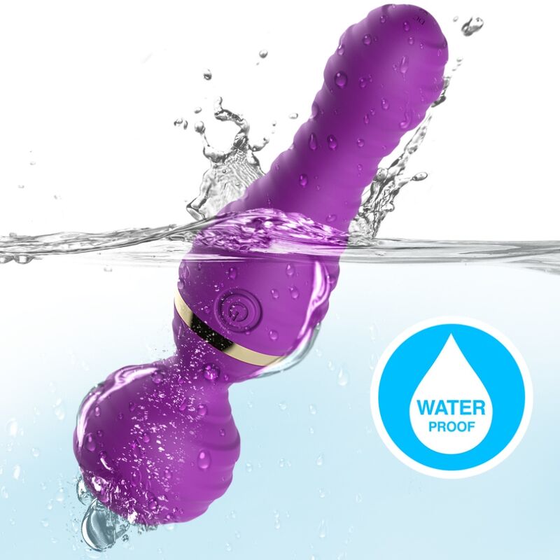 Close-up do vibrador massageador ARMONY Freedo Pequeno Roxo, destacando seu design ergonômico e material de silicone.