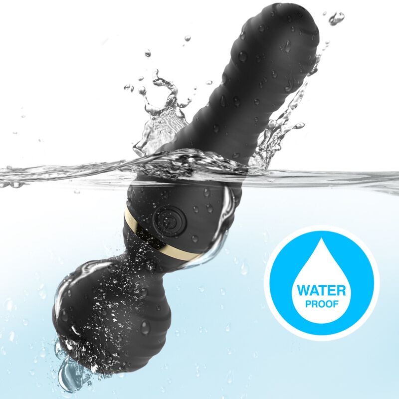 Close-up do ARMONY Massageador Vibrador Freedo Pequeno Preto, destacando seu design ergonômico em silicone.
