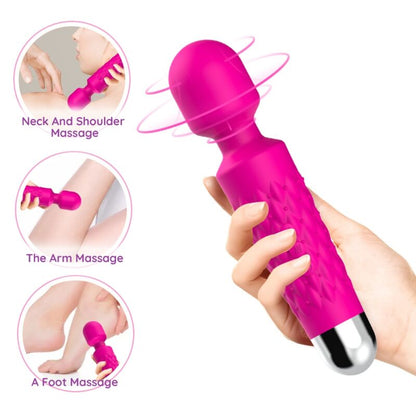 ARMONY Massager Vibrador com Cabeça Super Flexível Fúcsia, mostrando seu design ergonómico e material de silicone premium.