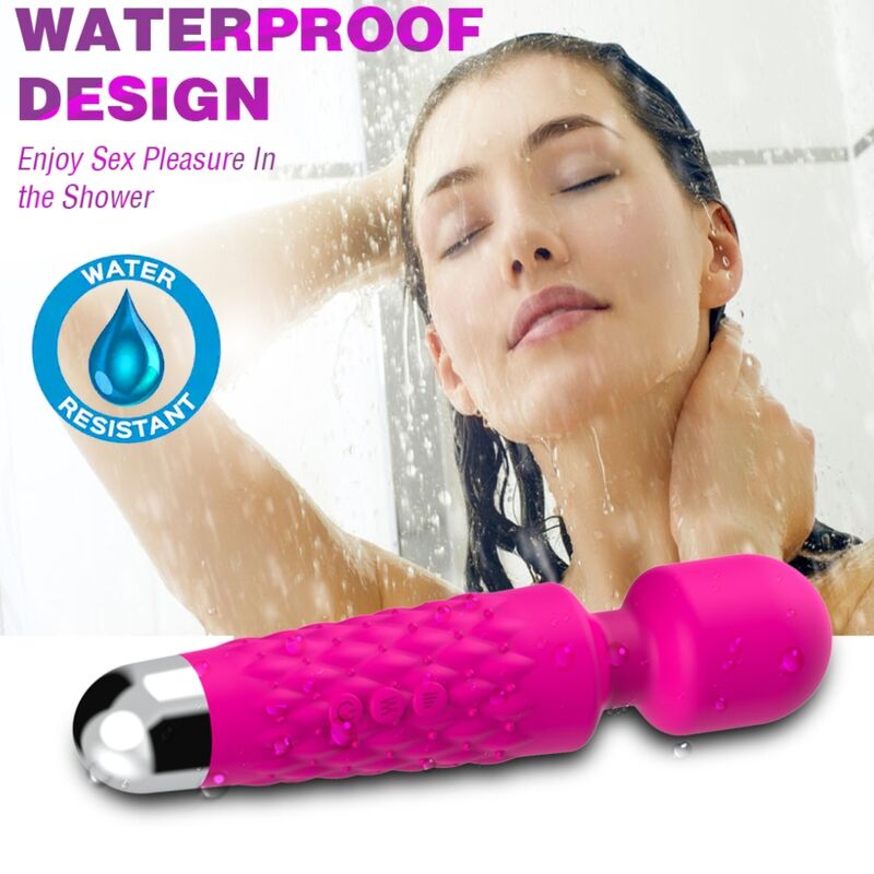 ARMONY Massager Vibrador com Cabeça Super Flexível Fúcsia, mostrando seu design ergonómico e material de silicone premium.