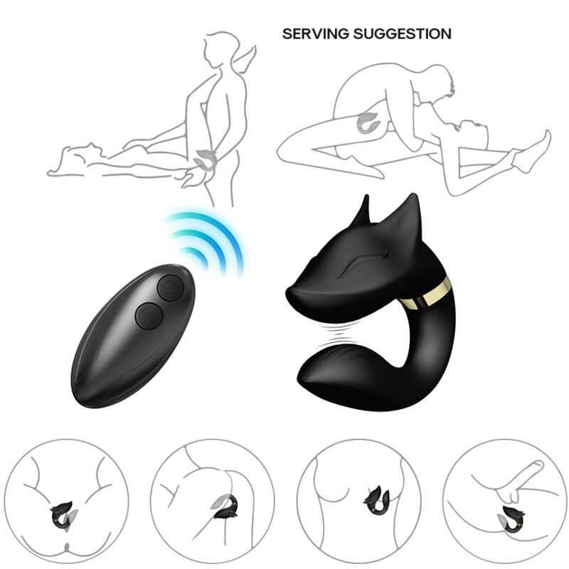 ARMONY Vibrador para Casais Fox com Controle Remoto, design elegante e silicone macio para prazer mútuo.
