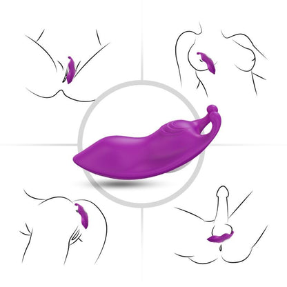 Calcinha vibratória ARMONY Honeybee com controle remoto e estimulação G-Spot, na cor roxa.