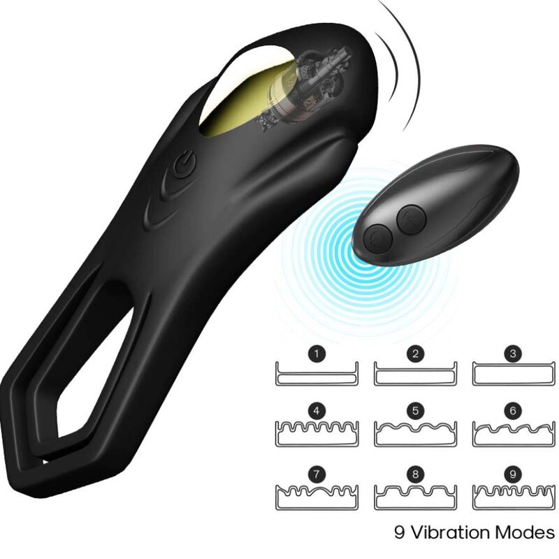 Close-up of the 'ARMONY Anel Peniano Vibratório Roadster Duplo com Controle Remoto' showing its design and features.