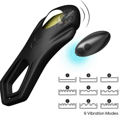 Close-up of the 'ARMONY Anel Peniano Vibratório Roadster Duplo com Controle Remoto' showing its design and features.